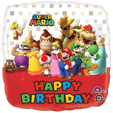 LOFTUS INTERNATIONAL Loftus International A3-2009 18 in. Mario Bros. Birthday Balloon; Pack of 5 A3-2009